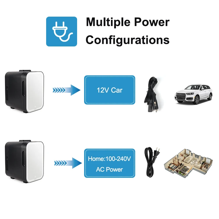 Factory Portable Cosmetic Fridge Makeup Car Refrigerator Skin Care Fridge Beauty Mini Fridge With LED Mirror
