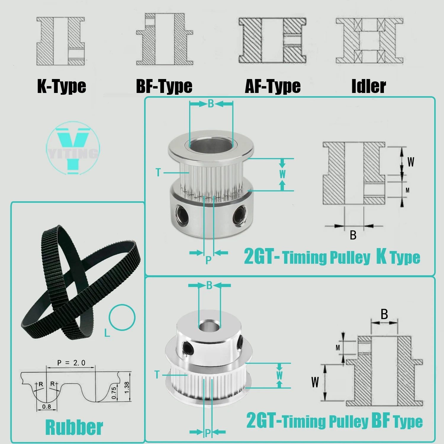 2GT 2M 48Teeth 16Teeth  GT2 16T 48T Timing Belt Pulley Set Belt Width 6mm Bore 3~12mm  3:1 Wheel Synchronous Pulley Belt Kit