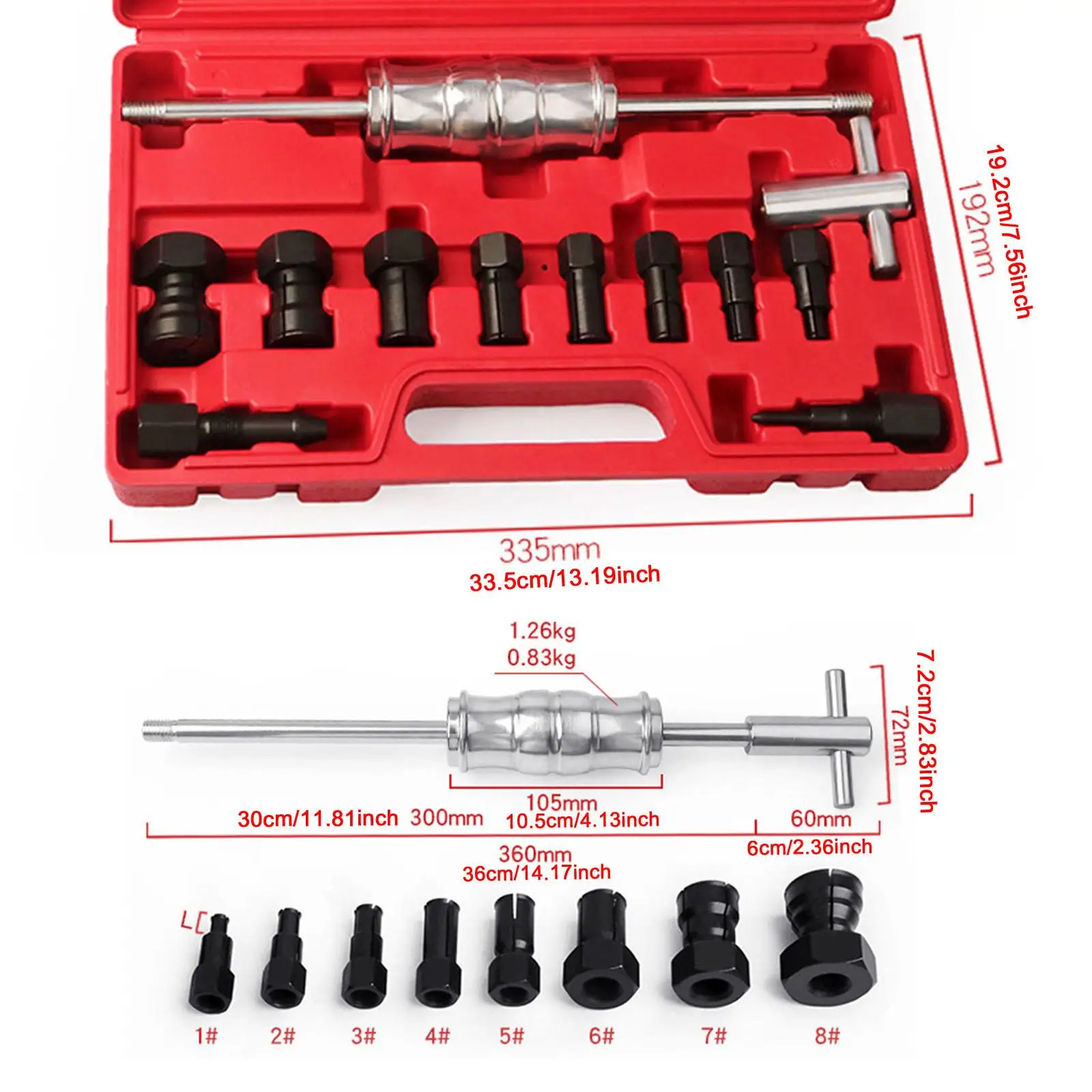 

12Pcs Blind Hole Collet Bearing Puller Set Disassembly with Carry Case Sturdy Heavy Duty Insert Bearing Remover Set Slide Hammer