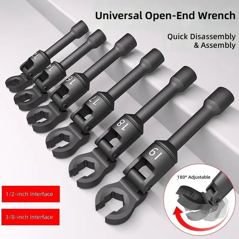 for Universal Head  Wrench Open End Spanner Auto Repair Tool Brake Hydraulic Excavator Tubing Gap Adjustment Wrench