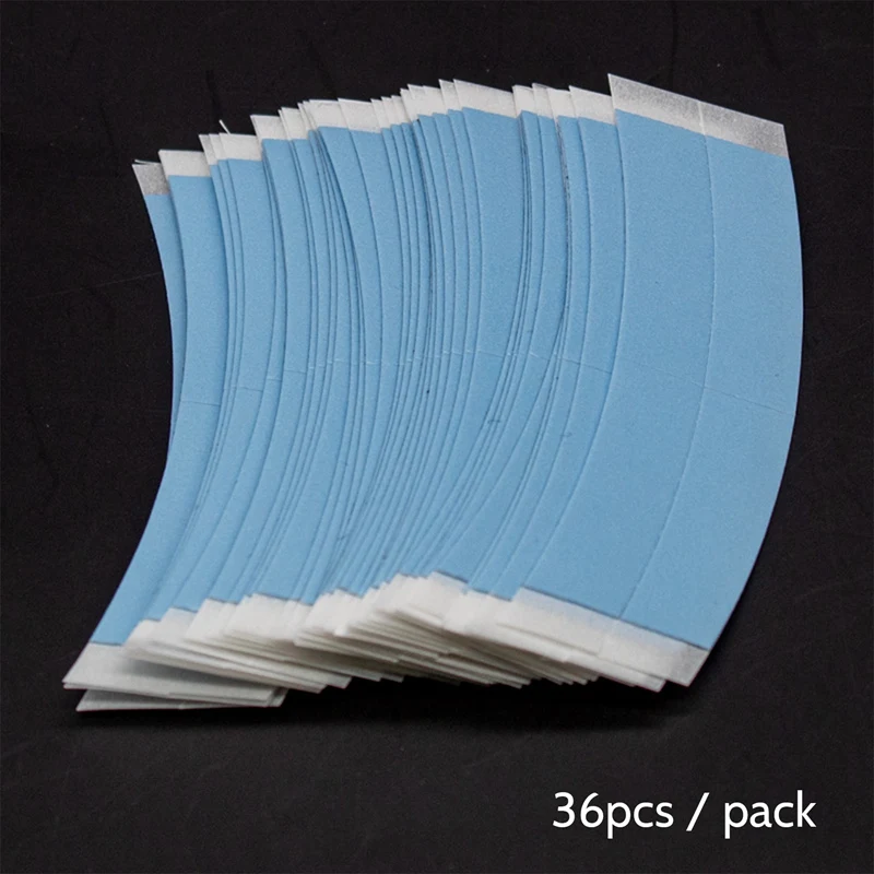 36Pc/Lot Blue Fixed Double Tape Wig Adhesive Extended Hair Tape Waterproof For Toupee Lace Wig Film With Slitting Line