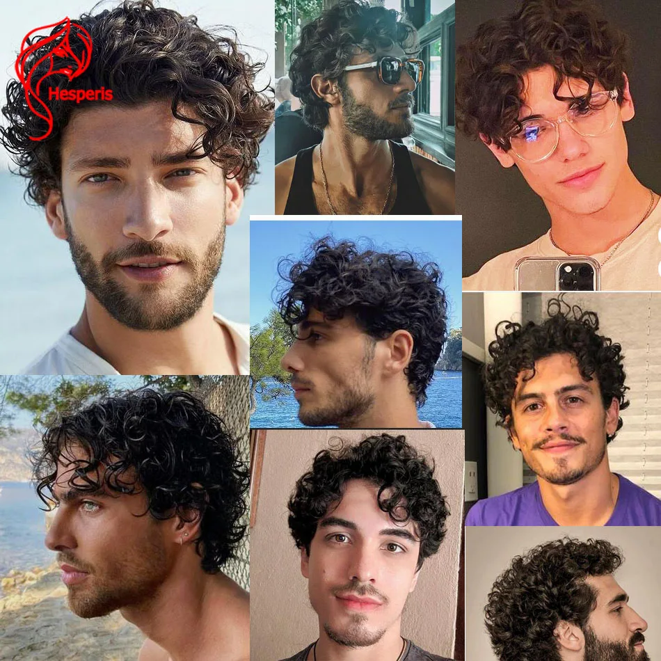 Hesperis Short Pixie Cut  Full Lace Wig for Men Curly Men Wigs Human Hair Pre Plucked Pixie Human Hair Wigs Brazilian Remy Hair