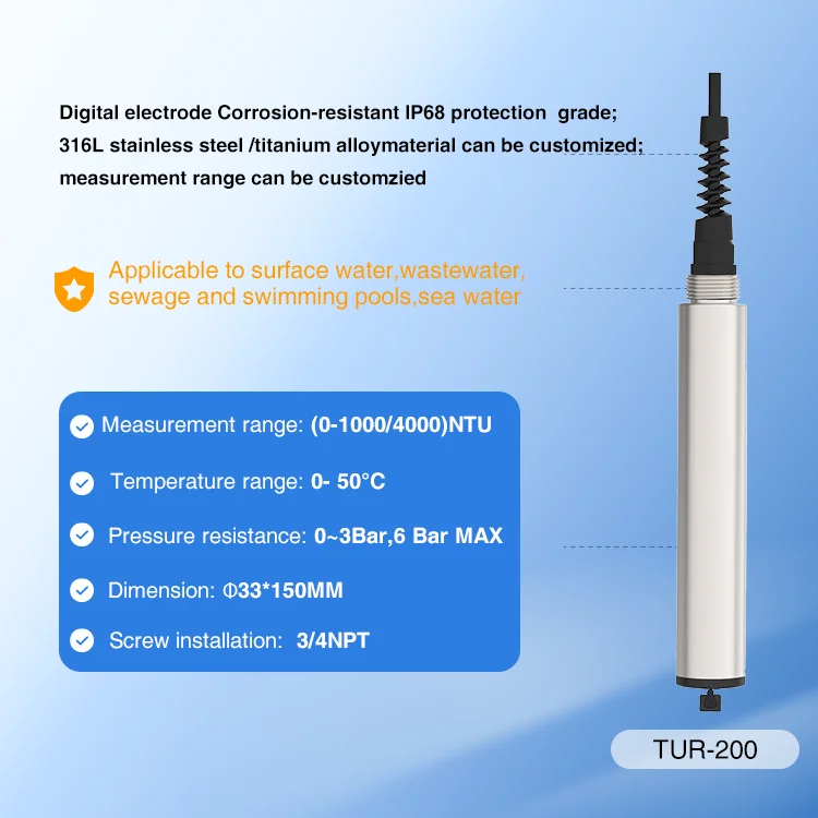 OEM Multi Parameter Aquaculture Water Quality Monitoring Sensor Probe PH ORP TDS Dissolved Oxygen Turbidity Meter Analyzer