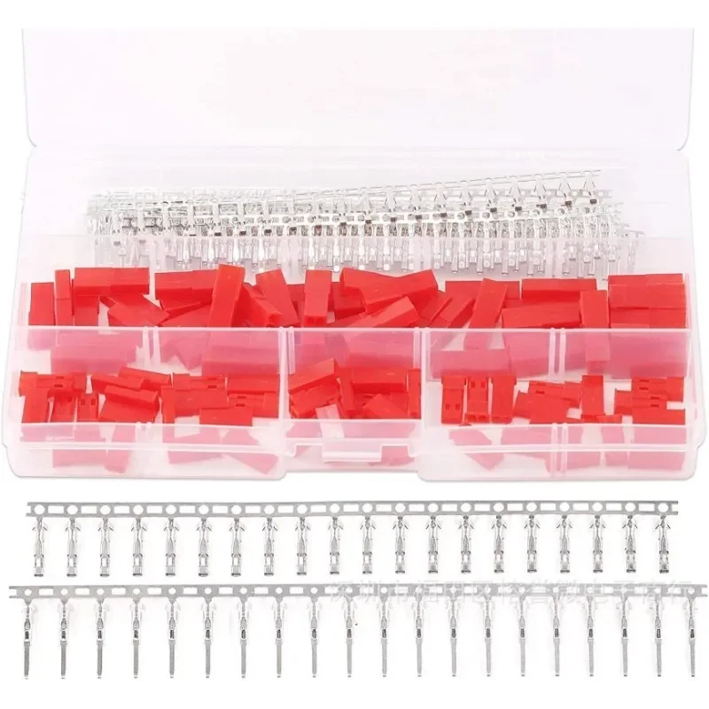 

300Pcs 50Set 2.54mm 2Pin Female Male Plug Housing Crimp Terminal Connectors Kit Perfectly Compatible with JST SYP Terminal Kit