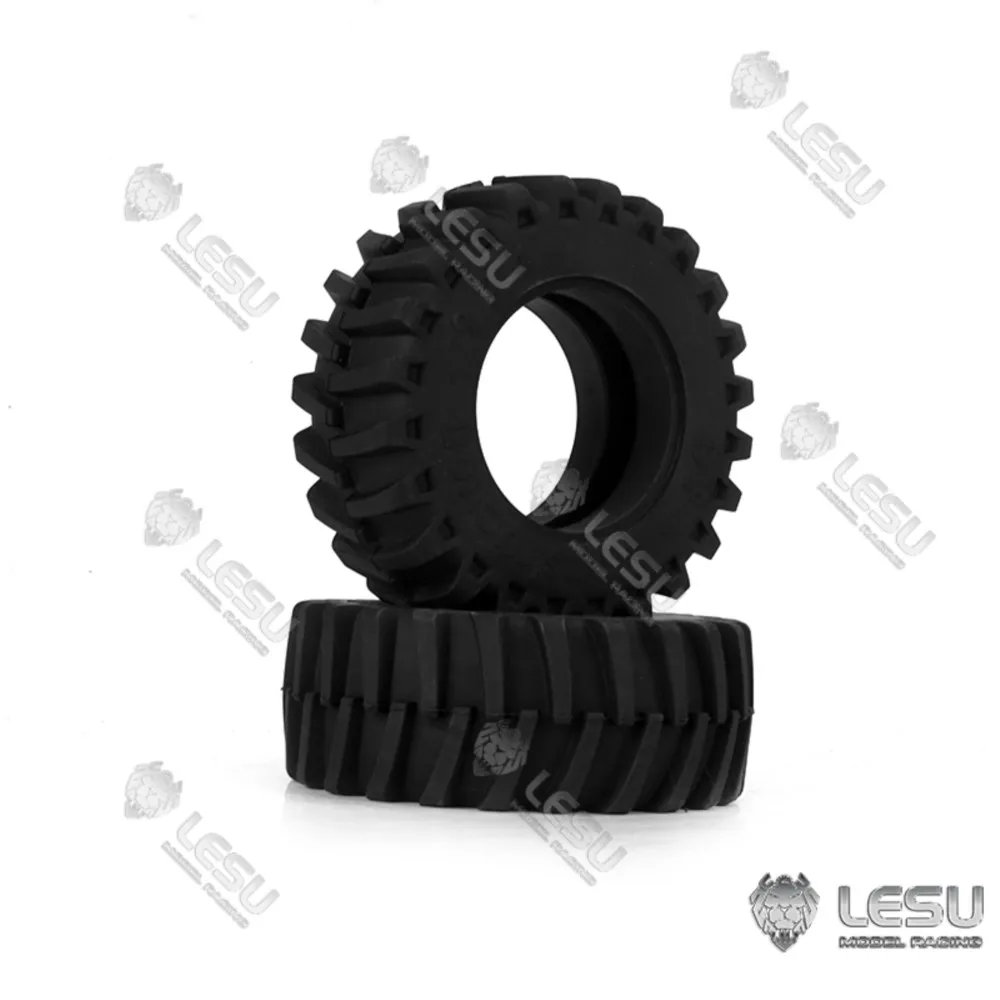 En Stock 1 paire de pneus de roue en caoutchouc LESU 112.9MM pour 1/16 RC bricolage modèle camion tracteur de marche accessoire de mise à niveau