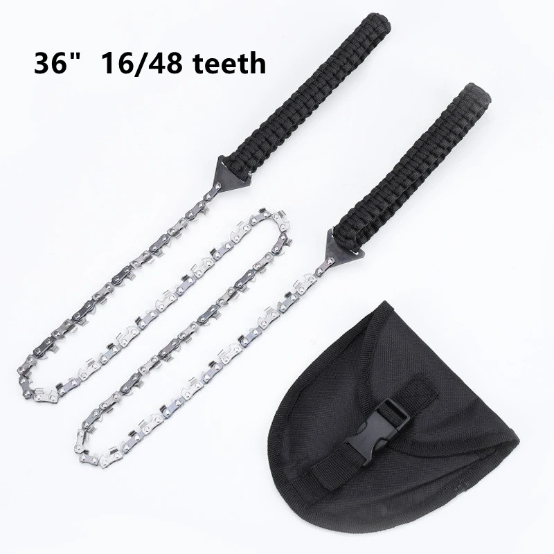 Portable 36 inch hand pulled saw chain garden trimming folding saw tool outdoor camping pocket saw survival saw