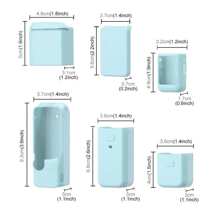 PULUZ 6 في 1 حافظة واقية من السيليكون لـ DJI OSMO Pocket 3 عدسة الجسم مقبض شاشة هيئة التصنيع العسكري غطاء مضاد للصدمات ملحقات غطاء الكاميرا