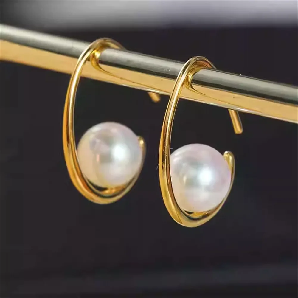 S925 Sterling Silver Pearl Earring Settings DIY Jewelry Making Supplies Blank Earring Posts for Handcrafted Accessories No Pearl