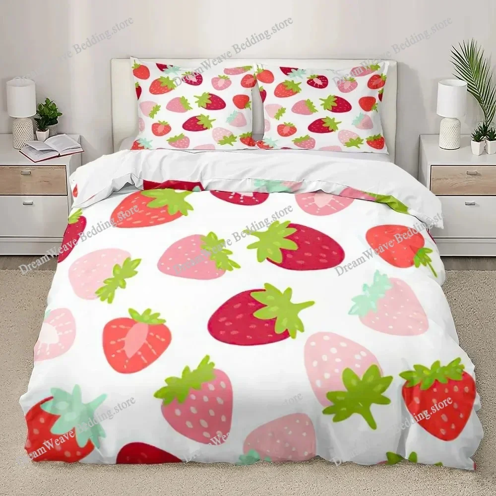 

Watermelon Duvet Cover Set Fresh Fruit Pink Green Style Comforter Cover for Boys Girls Women Polyester Bedding Set King Size9639