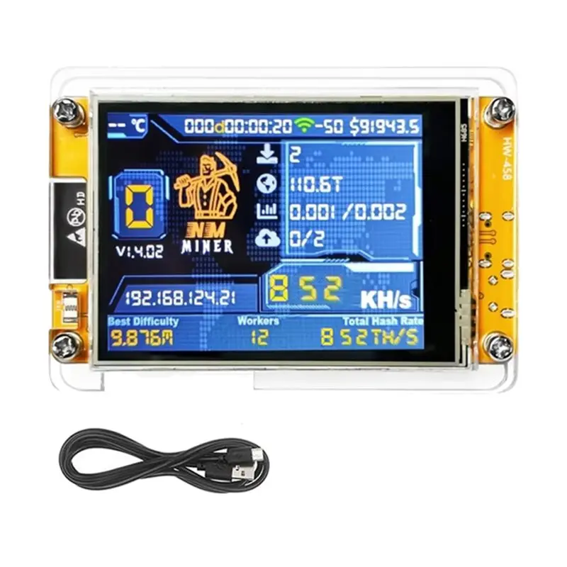 جهاز تعدين Bitcoin Crypto Solo Lottery Miner Nmminer Nerdminer الذي يتميز بشاشة ذكية مقاس 2.8 بوصة لتعدين Bitcoin Hardw #1