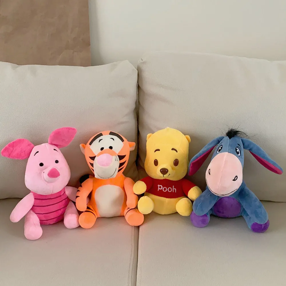 Disney-Jouet en peluche Anime mignon pour enfants, Winnie l'ourson, Tigrou, Cochon rose, Stitch Butter, Anniversaire, Cadeau de Noël, Kawaii