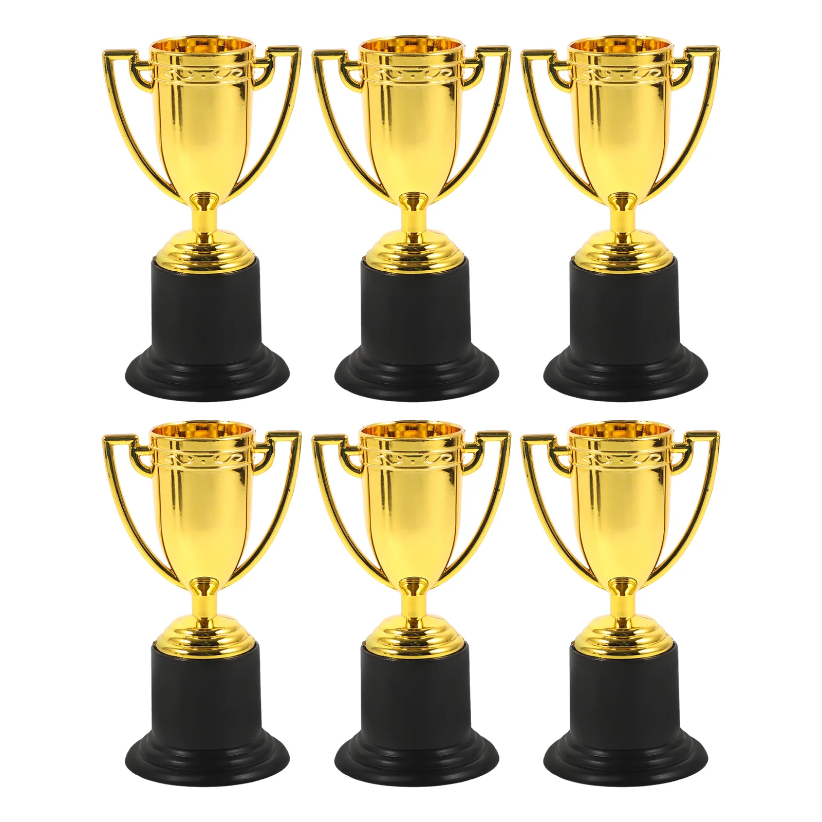 

6pcs 10cm Plastic Golden Trophy Student Sports Award Trophy Reward for Competitions (Golden)