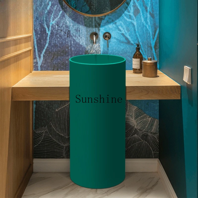 

Round and square wash basin, artificial stone integrated column basin, floor type, integrated household