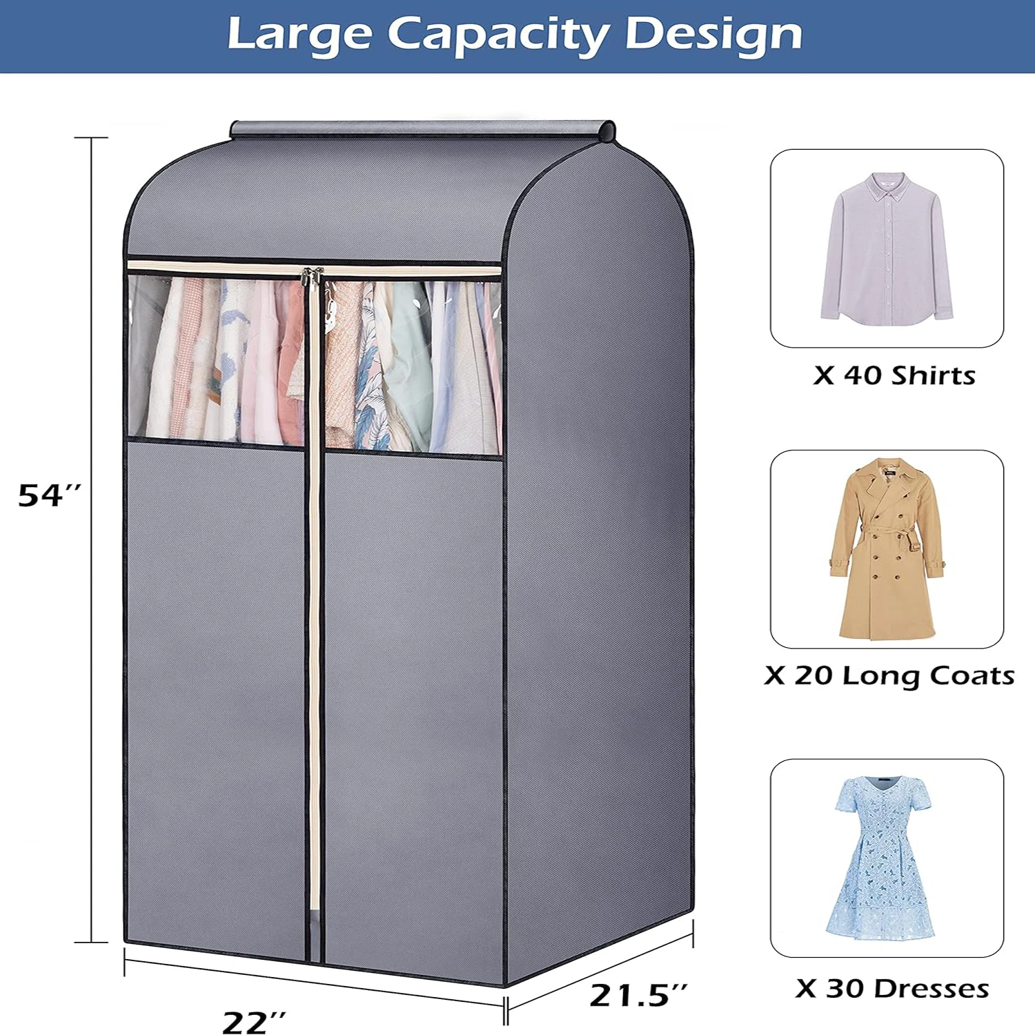 Hanging Garment Bags for Storage Large Garment Rack Cover Suit Bags Dress Organizer Hanging Clothes Dust Cover for Suit Coats