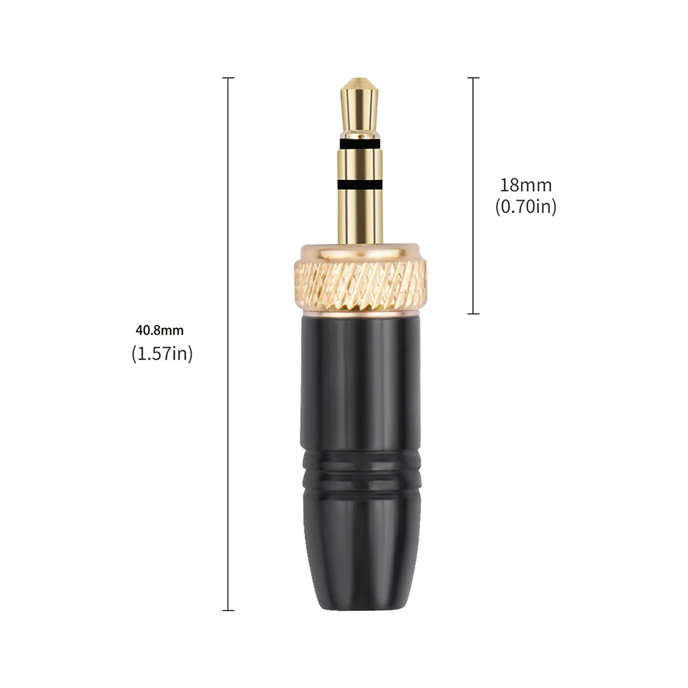 Prise Audio 3.5mm avec filetage interne M6, connecteur métallique, prise Audio pour casque, prise de rechange pour Microphone sans fil Lavalier