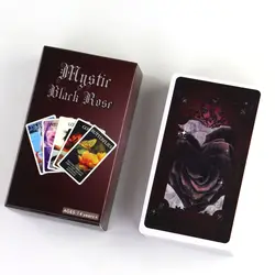 10.3*6cm 78 Pcs Mystic Black Rose Oracle Deck Situations Tarot Cards Twin Flame Love Keywords Deck Healing Shadow Work Unique