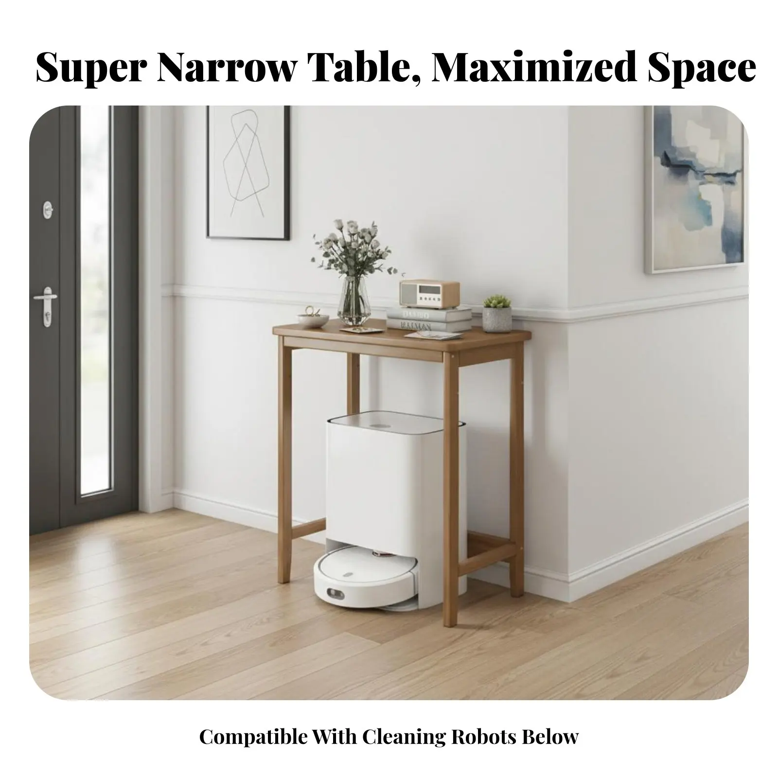 狭いコンソールテーブル-省スペース-スリムな玄関スタンド-ミニマリストデザイン-簡単組み立て-インテリアデザイナー、書斎、寝室に最適