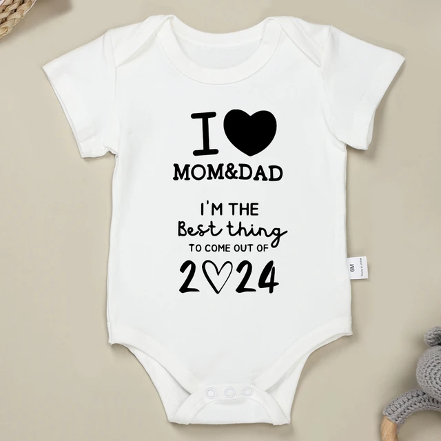 I LOVE MOM DAD Baby Boy Girls Clothes High Quality Comfy Soft Newborn Baby Stuff Cotton Summer