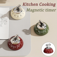 Magnetic Kitchen Timer Vintage style Manual Countdown Cooking Baking Down Up Loud Alarm Magnet Clock Study Clock Kitchen