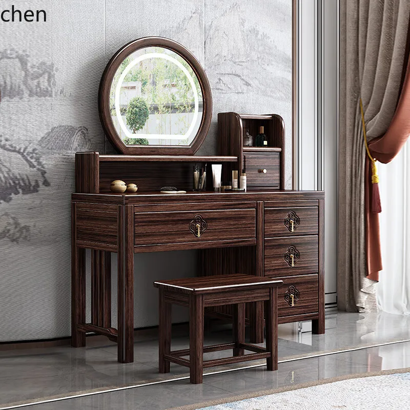 HT New Chinese Style Dressing Table Purple Sandalwood Home Modern Storage Bedroom Makeup Table Integrated Storage Desk