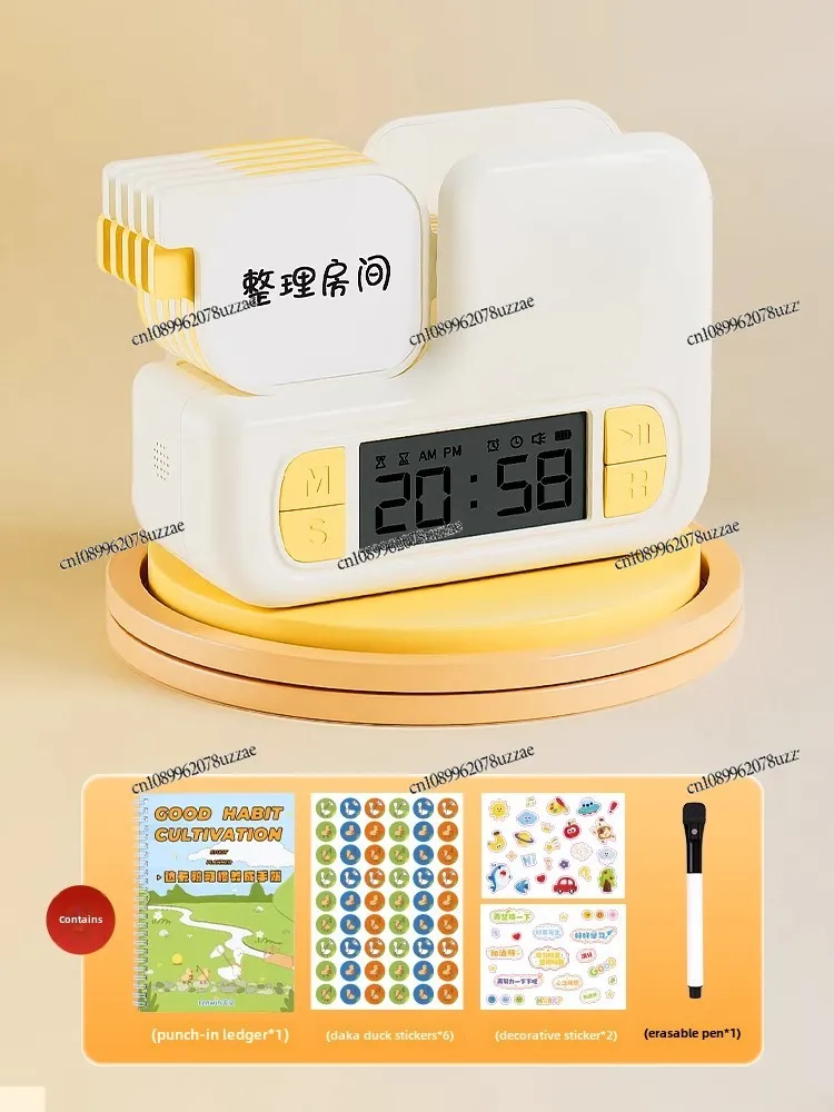 Children's Self-discipline Clock in Learning Clock in Record Sheet Primary School Students Homework Schedule Time Manager