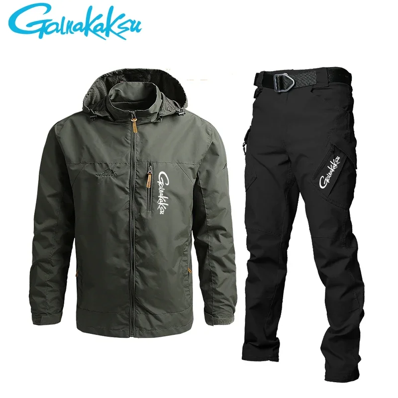 2024 Casual Jackets Fishing Outdoor Sports Hooded Jacket Pant Men\'s Waterproof Clothing Jacket Summer Autumn Hiking Suit