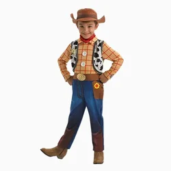 4-12Y Boys Cowboy Woody Cospaly Costume Anime Character Adventure Costume Halloween Kids Performance Costume