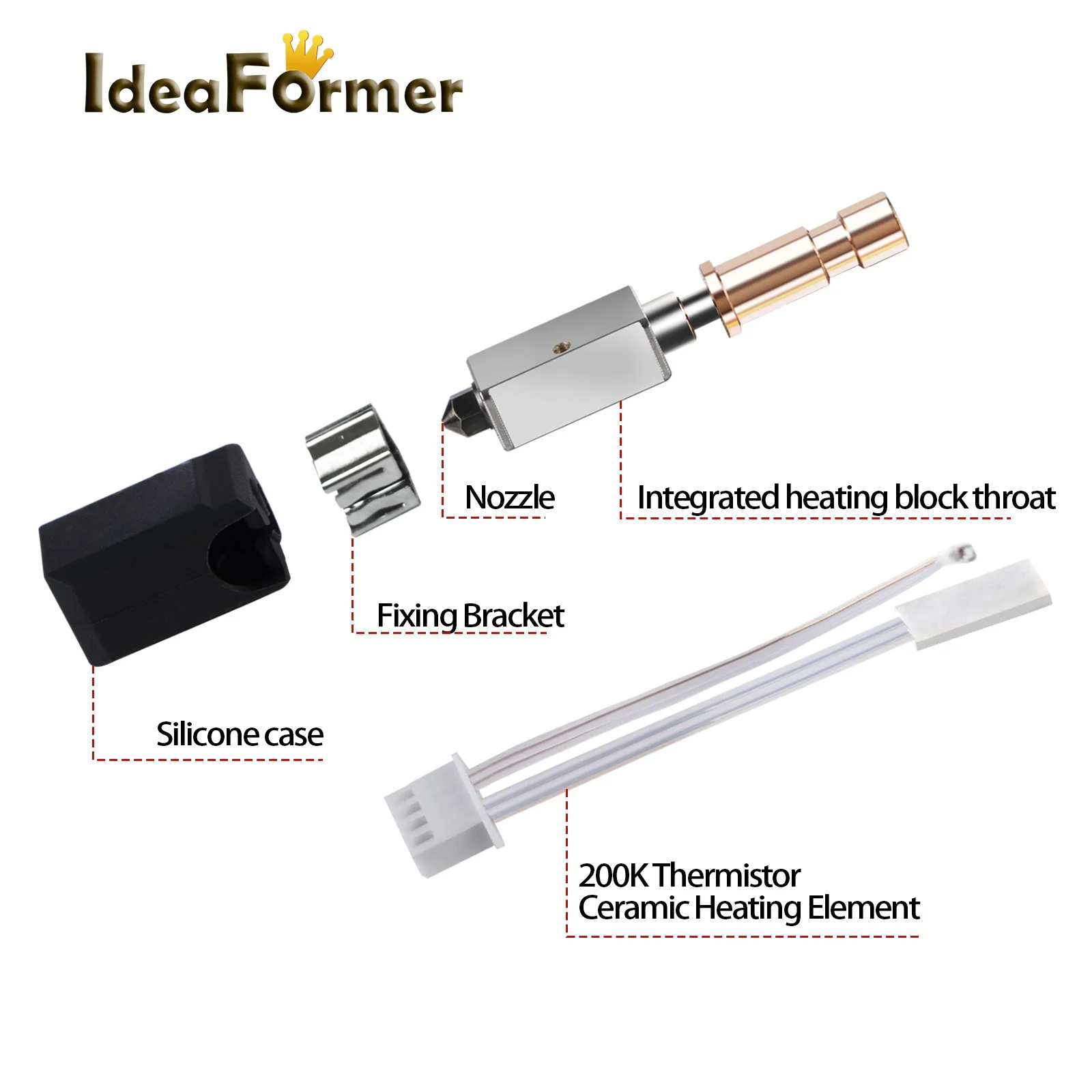 200K ترقية Hotend ل Anycubic S1/S1C رأس الطباعة الطارد عدة نهاية ساخنة ل Anycubic S1/S1C السيراميك التدفئة Hotend فوهة #3