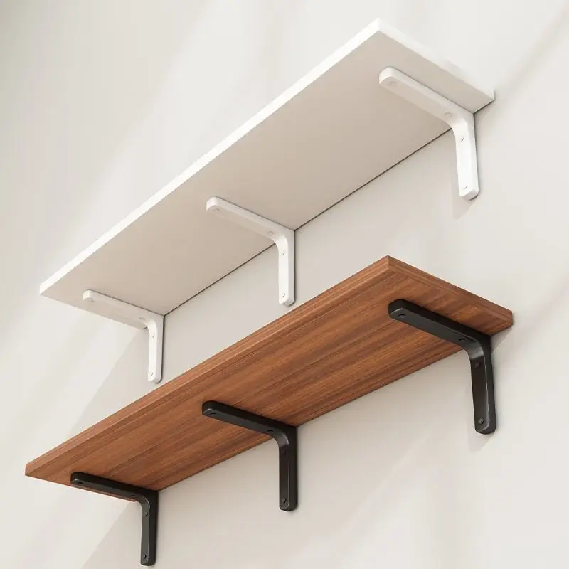 Wall mounted shelf, wall straight partition, load-bearing bracket, wooden storage rack