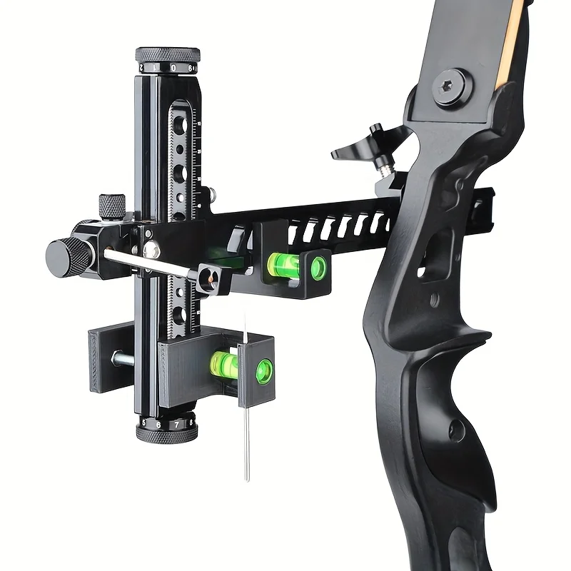 

Pair of Black Recurve Bow Leveling Bubble Vise Precision Alignment Tool for Competitive Archery Training Hunting & Fishing Acces