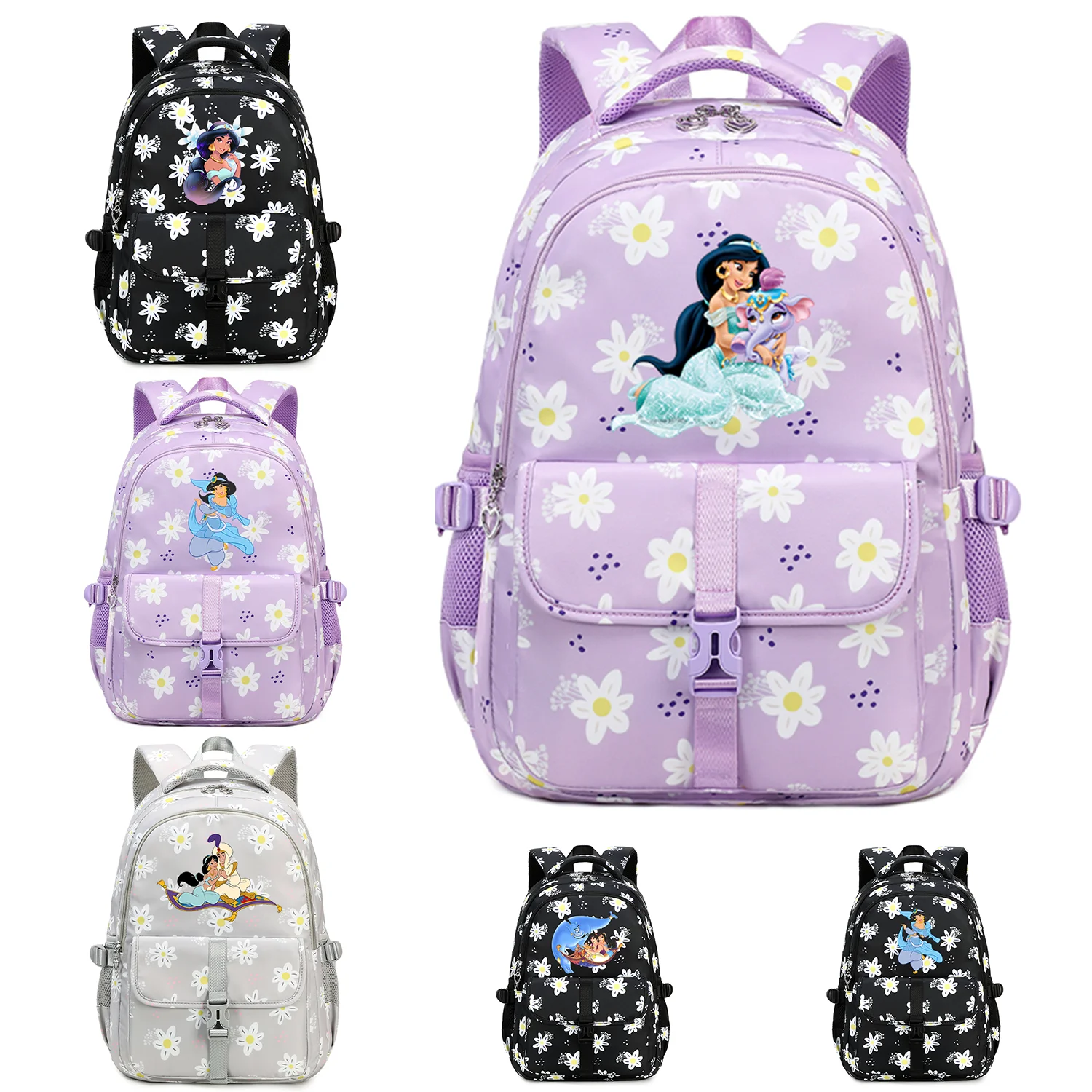 Aladdin Jasmine Princess Kids School Bag Cute Backpack for Girls Children Waterproof Backpacks Teenage Large Capacity Book Bag