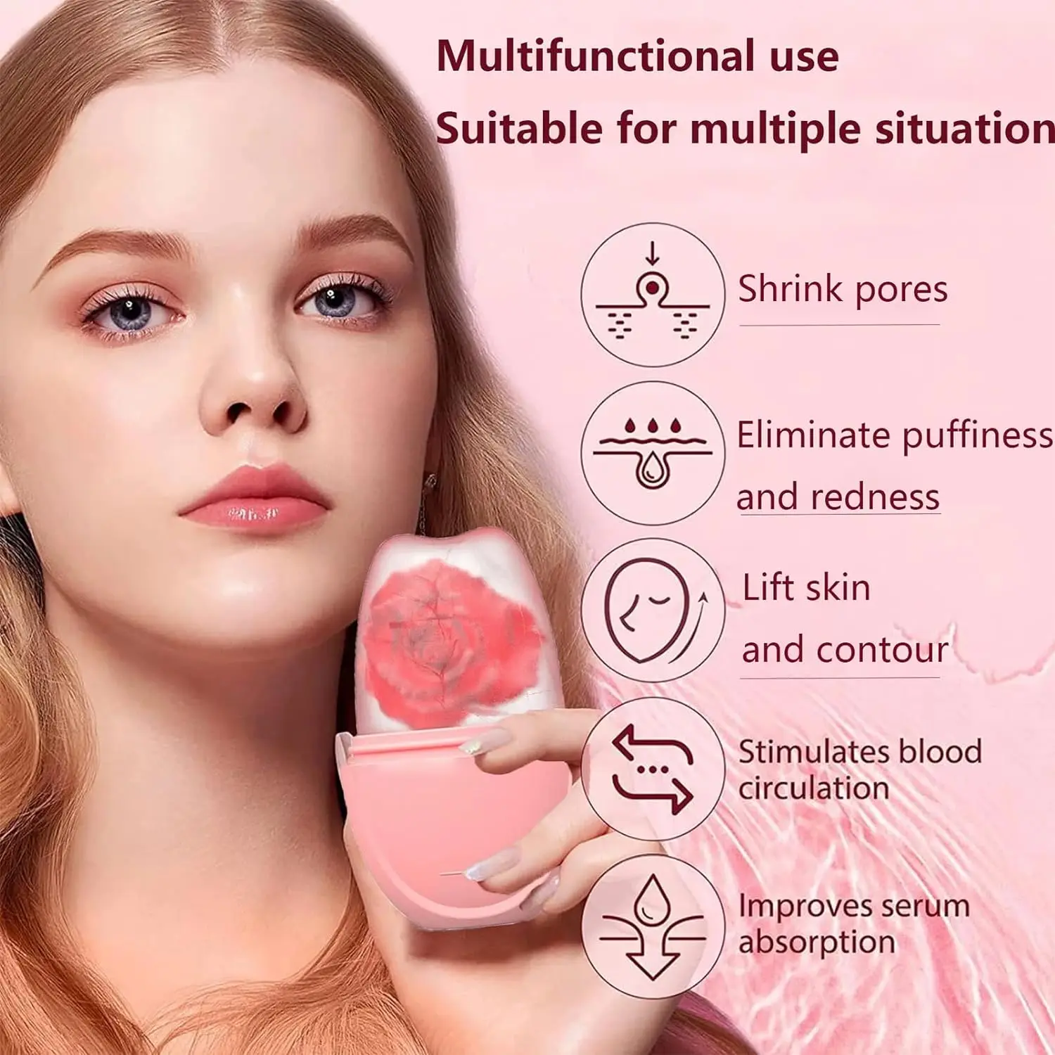 Ice Roller for Face and Eye Facial Beauty Ice Roller Skin Care Tools Ice Facial Cube Gua Sha Beauty SPA SkinCare Face Massager