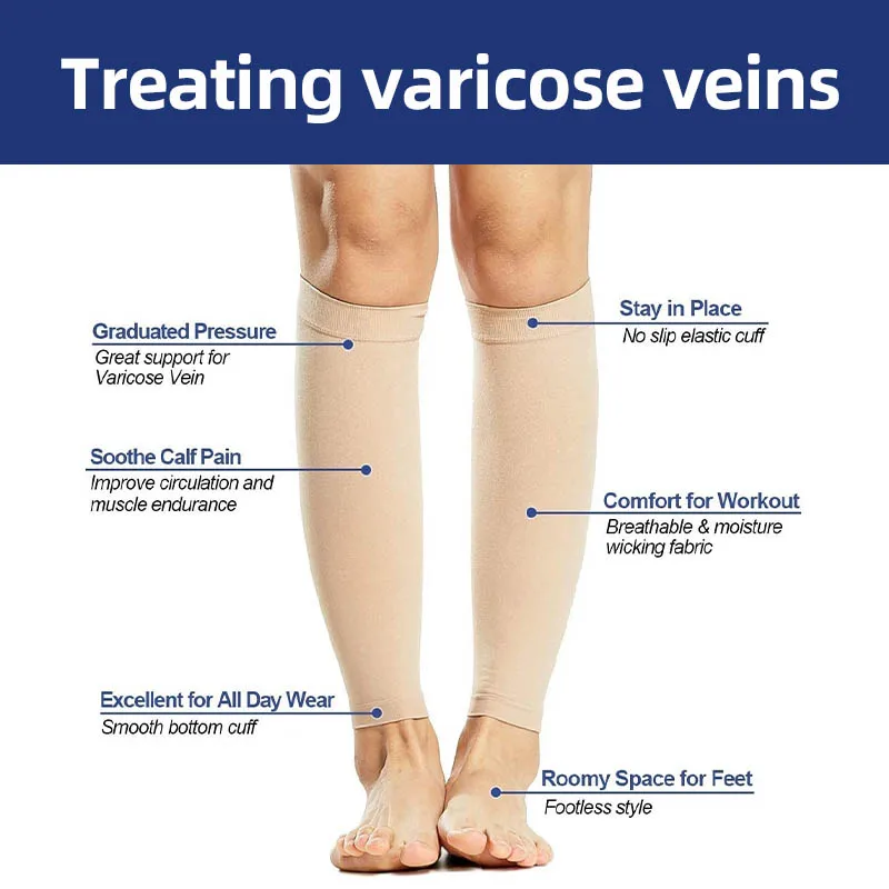 3Pcs Varicose Veins Laser Therapy Pen Relieve Legs Pain Varicose Vein Socks Improve Blood Circulation Leg Care For Men And Women