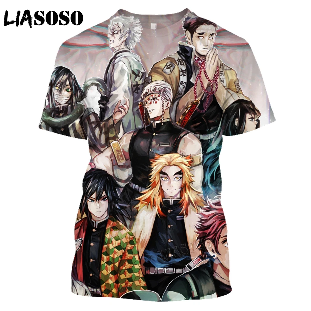 New Men's Anime Demon Slayer Fashion T-Shirt Cartoon 3D Print Short Sleeve Kamado Nezuko Kochou Shinobu Shinobu Cosplay Top Tees