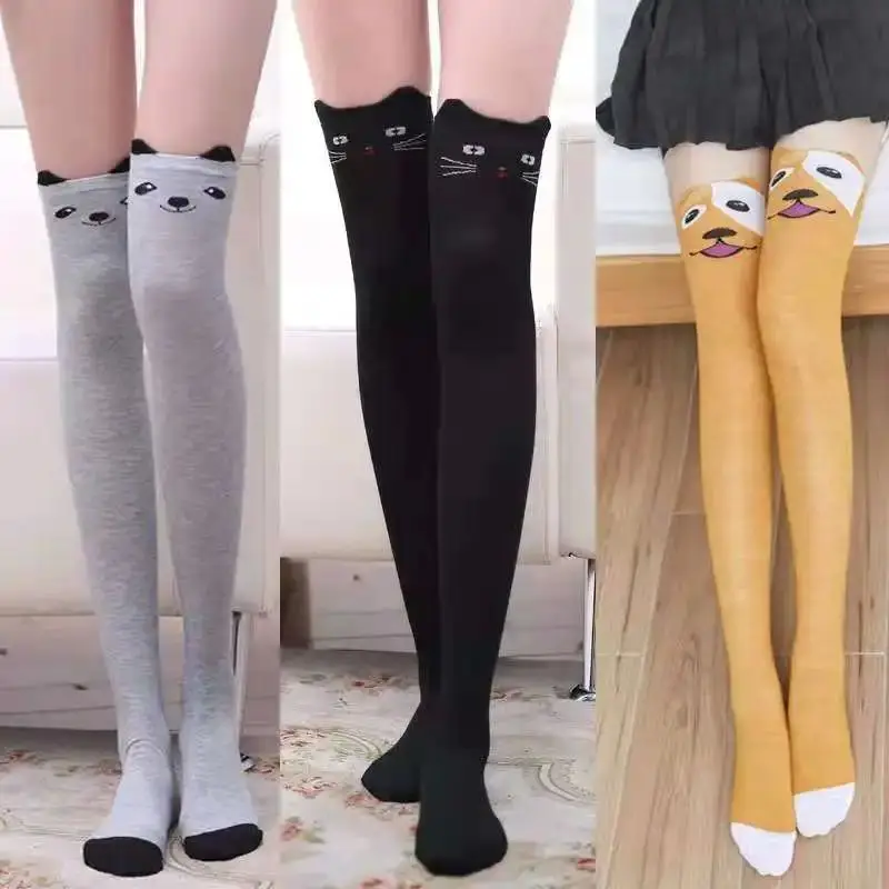 

Cartoon Thigh High Stoings Women Long Sos School Sle Faionable Ladies' Leggings Autumn 2023 Other Material 00%
