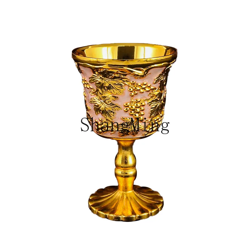 

PYH selected high-end household Baijiu cup, one cup goblet, retro metal creative wine set ornament wholesale
