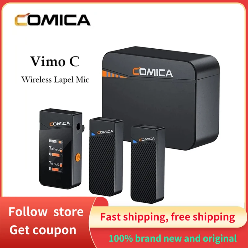 Comica Vimo C Professional 2.4G Dual-Channel Mini Wireless Microphone Lightweight For DSLR Camera iPhone Smartphone Laptop