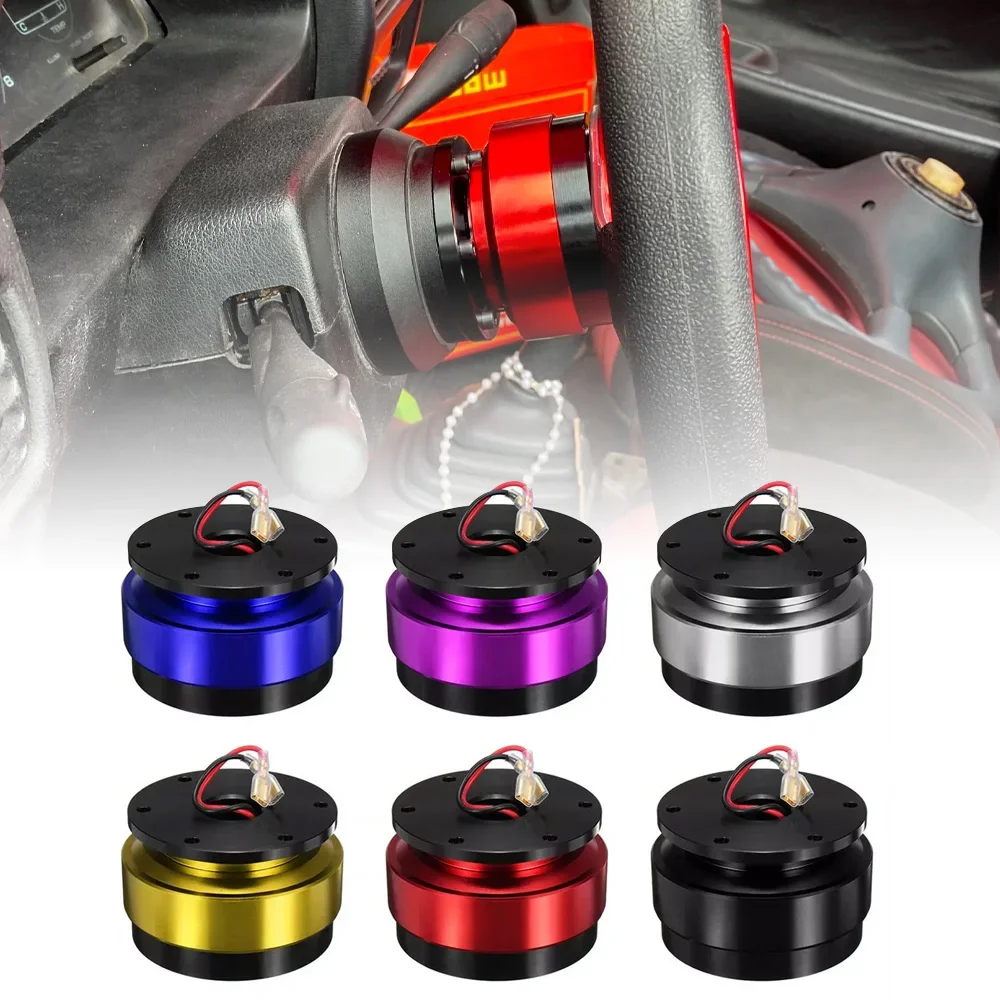 Universal Racing Steering Wheel 6 Hole Aluminum Car Quick Release Steering Wheel Snap Off Hub Adapter Boss Kit Car Accessories