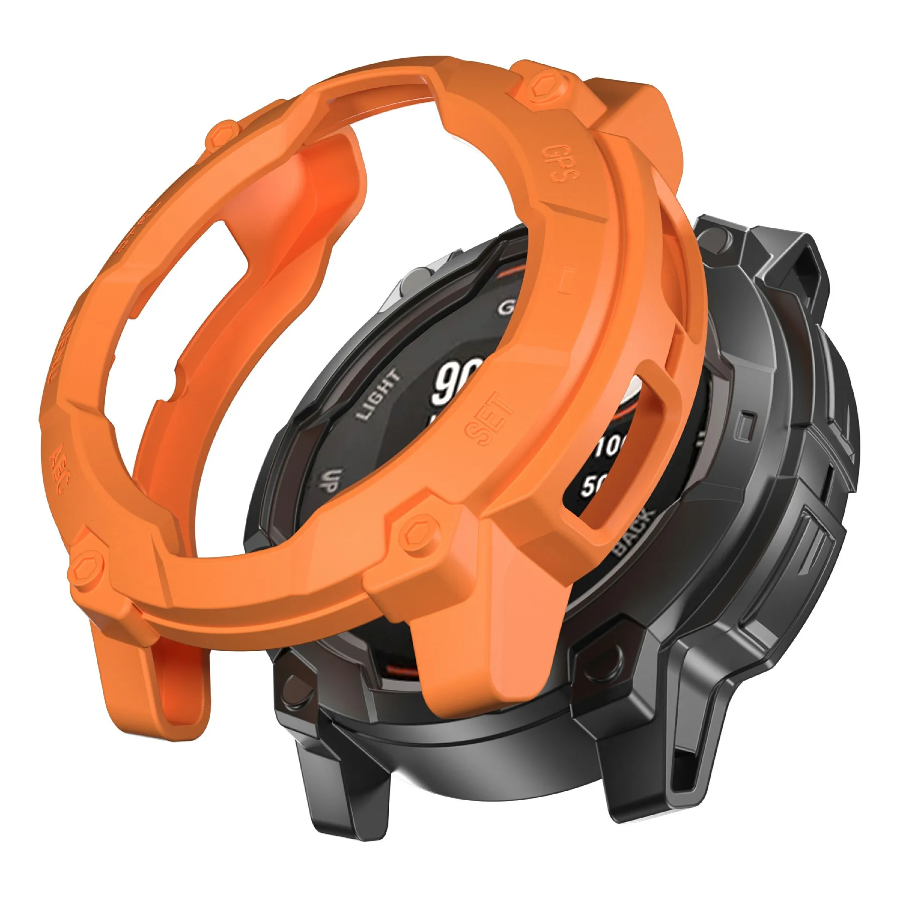 

Для Garmin Instinct 3 Solar 45 мм чехол для часов из ТПУ, прочный чехол-бампер - оранжевый