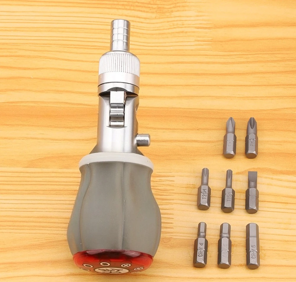 Household Quick Ratchet Screwdriver Kit 9006M Mini Multi-Angle Reversible Radish Head Hand Tool Set