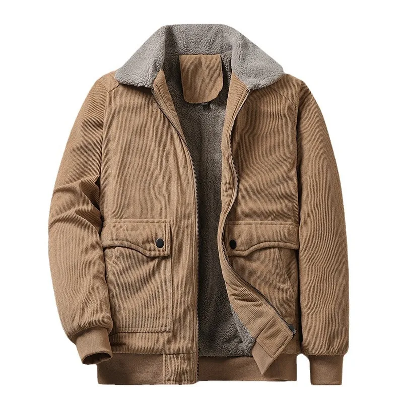 

Мужская хлопковая куртка из флиса Wick Lamb, новое модное хлопковое пальто зимы 2025 года, свободный крой, на флисовой подкладке, утолщенное и теплое