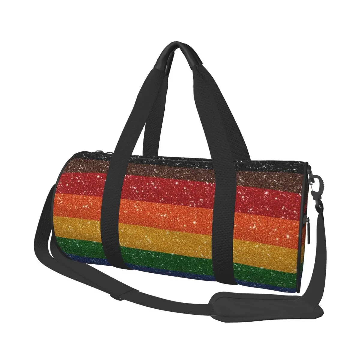 

Faux Glitter Rainbow Pride Flag LGBT Gay Lesbian Large Duffle Gym Bag Waterproof Duffle Travel Bags Handbags Fitness bag