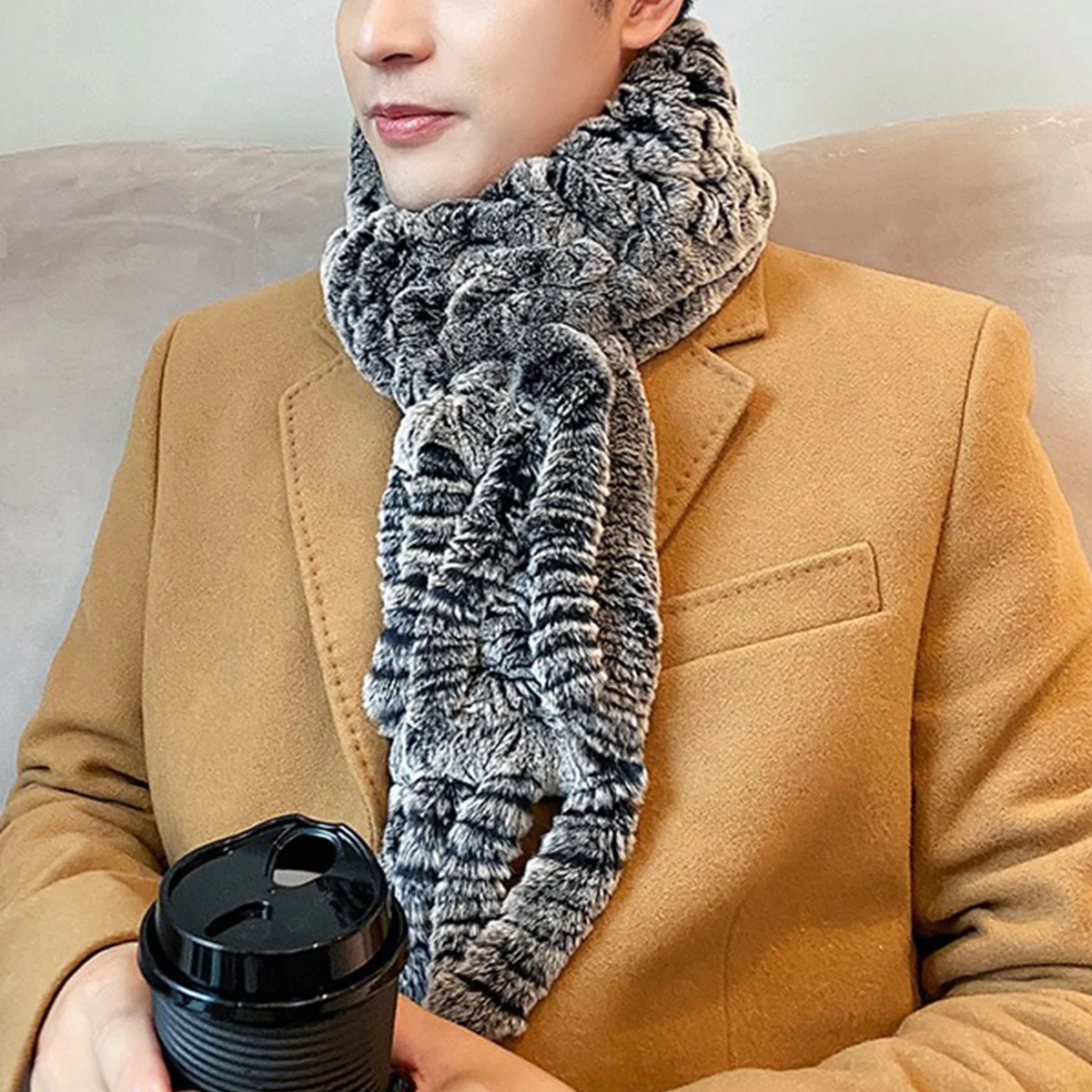 

Шарф из натурального кроличьего меха, Лидер продаж, утолщенный мягкий пушистый шарф для шеи, шарф из натурального кроличьего меха для женщин FEIMANYUAN