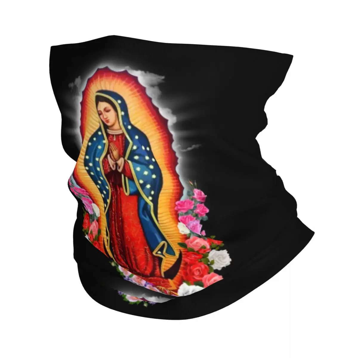 Custom Virgin Mary Of Guadalupe Bandana Neck Gaiter for Ski Wrap Scarf Mexico Catholic Saint Balaclava Warmer Face Scarf Cover