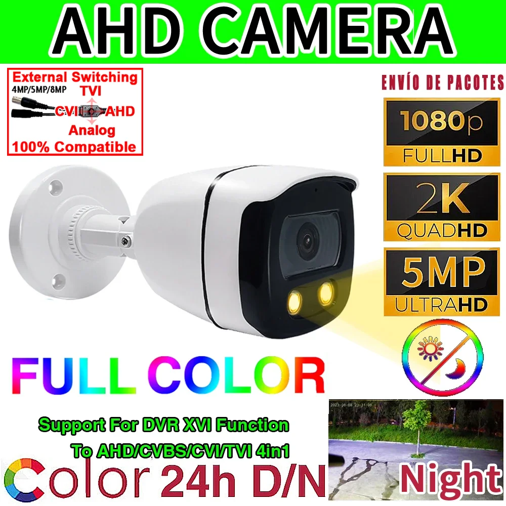 

4in1 5MP 24H Full Color Night Vision CCTV AHD Camera 1080P 4MP HD Luminous Digital 265 indoor Outdoor Street lighting Waterproof