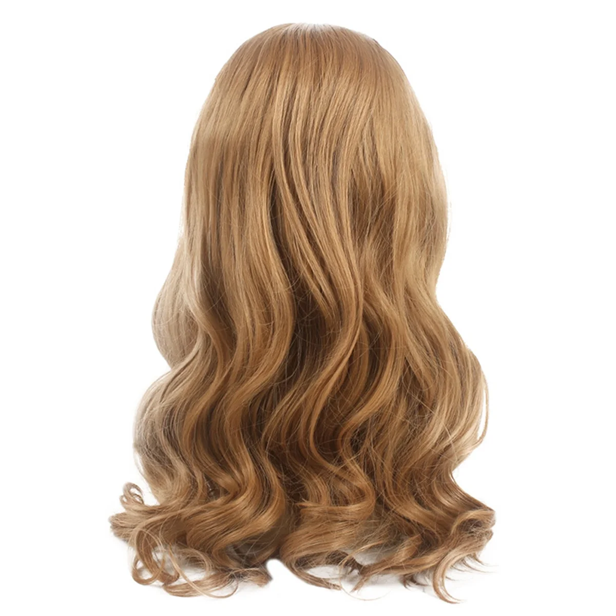 

European and American Style Center-Parted Long Curly Hair Chemical Fiber Wig Meghan Cos Flaxen Wig