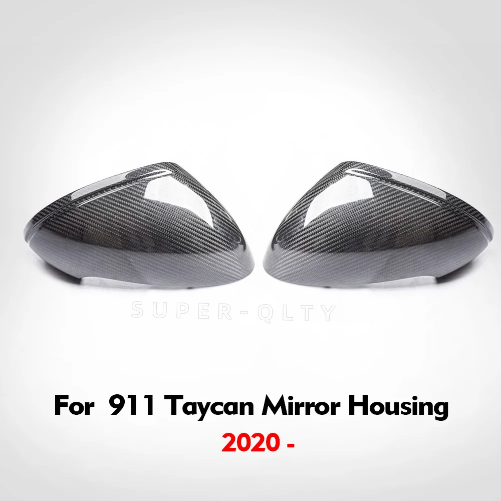 For Taycan 911 2020- Real Carbon Fiber Car Rear Side Mirror Cover Replace For Porsche Taycan 911 2020-Rear Side Mirror Cover