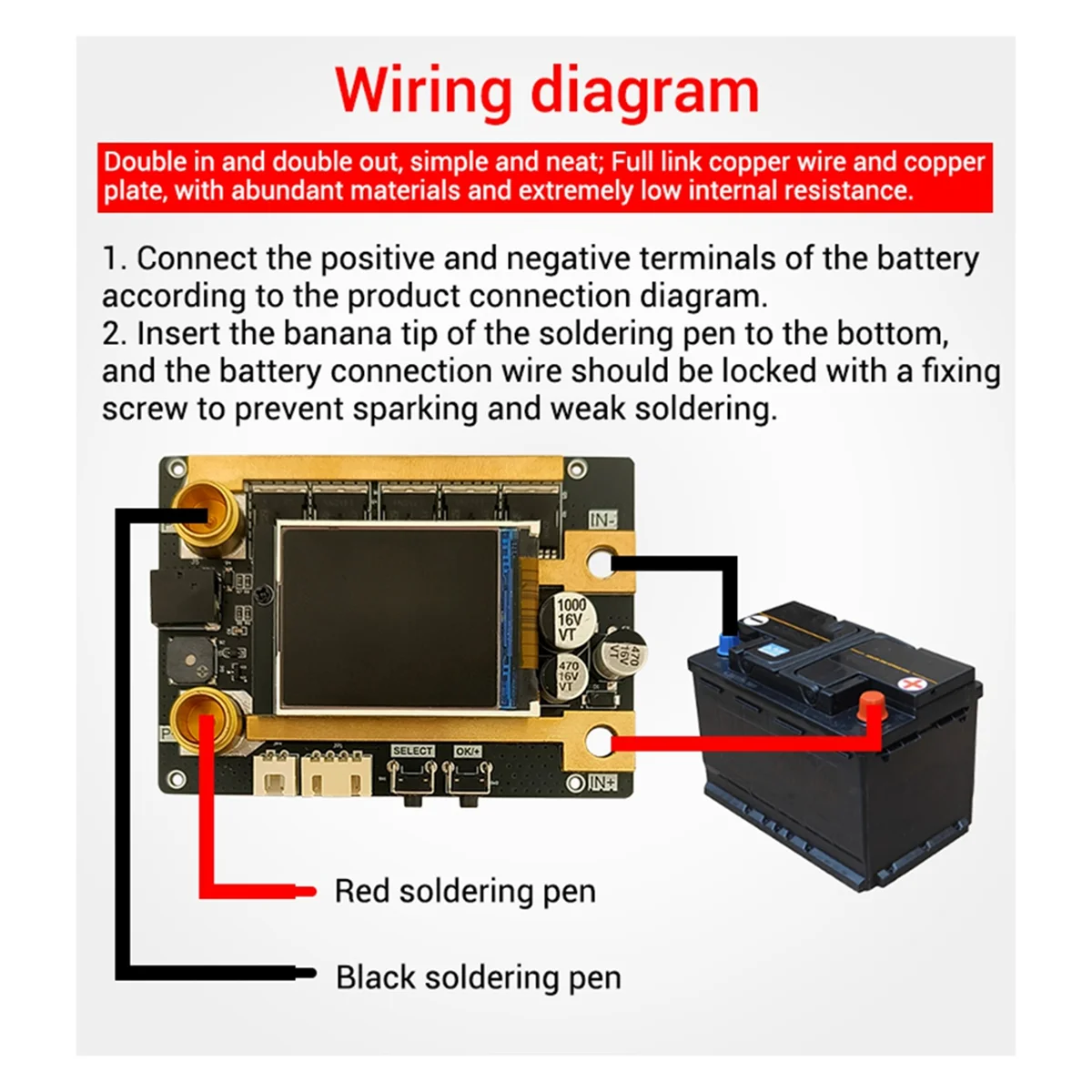 M05K XW1 Portable Spot Welding Machine DIY Accessories 18650 Lithium Battery Nickel Sheet Color Screen LCD Double Pulse 12V