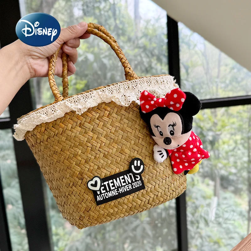 

Новая женская соломенная сумка Disney, милая женская соломенная сумка с героями мультфильмов, модная трендовая сумка для отдыха и путешествий, большая вместимость