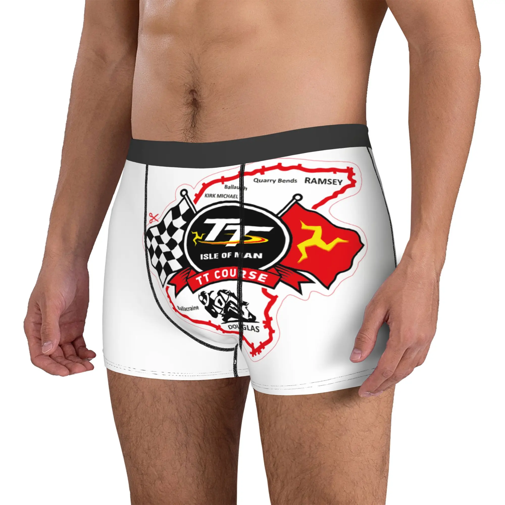 Isle of Man Tt Racing Boxers Shorts Mens Motorcycle Sports Briefs Underwear Funny Underpants